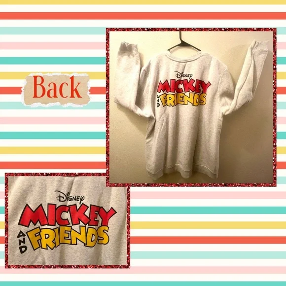 Disney Light Gray Sweatshirt with Mickey & Friends - Picture 2 of 4